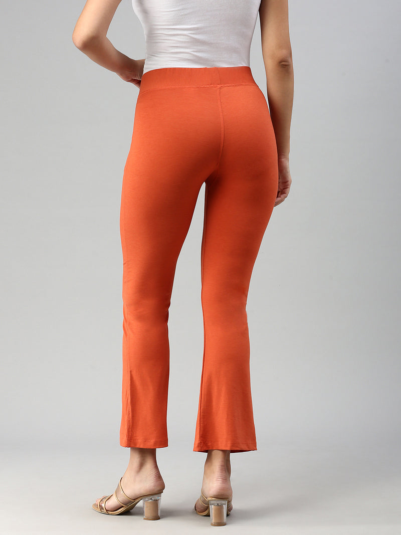 De Moza Women Tapered Pants Rust Orange