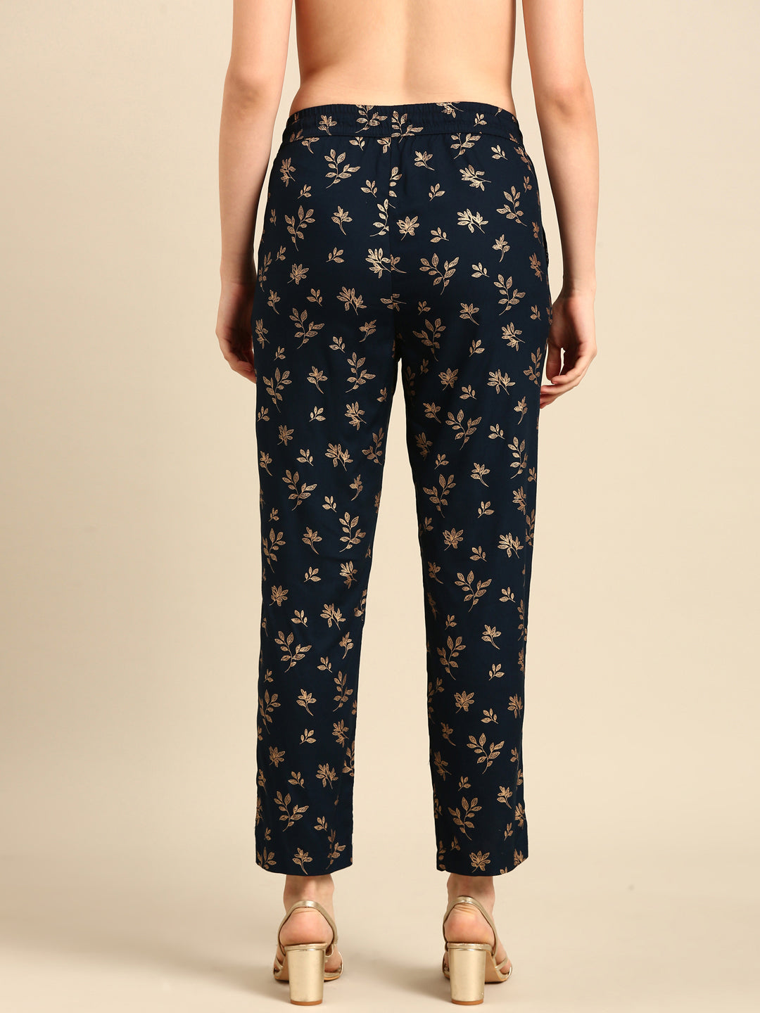 Straight Pant Printed-Teal - De Moza