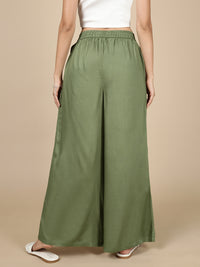 Pleated Palazzo-Deep Green