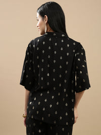 De Moza Women Festive Top Black