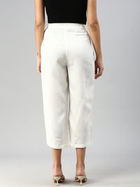 De Moza Women Crop Palazzo Offwhite