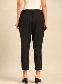 Printed Straight Pant-Black - De Moza