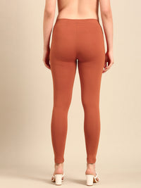 Ankle Length Leggings Cotton-Rust - De Moza