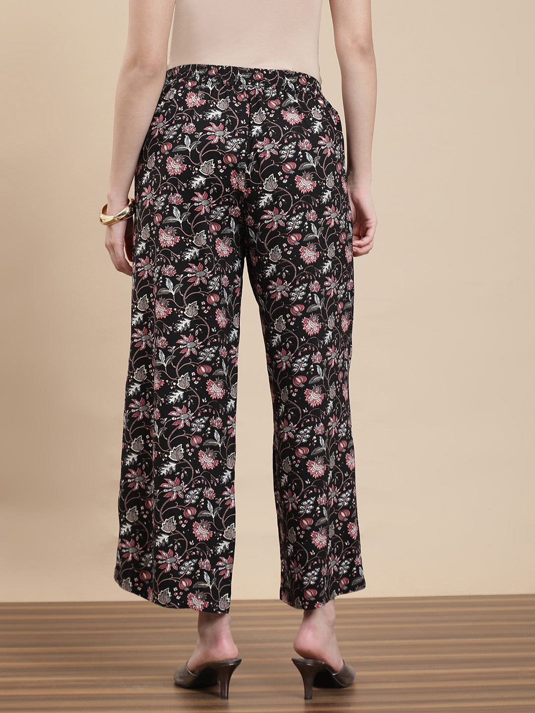 De Moza Women Co-ords with Pack of Top & Palazzo Black