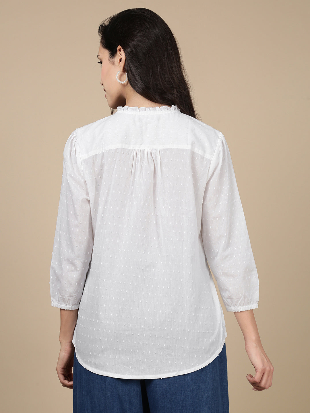 Sciffly Embroidery Top-White - De Moza