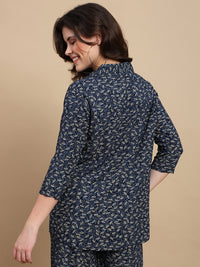 De Moza Women Festive Top Navy Blue - De Moza