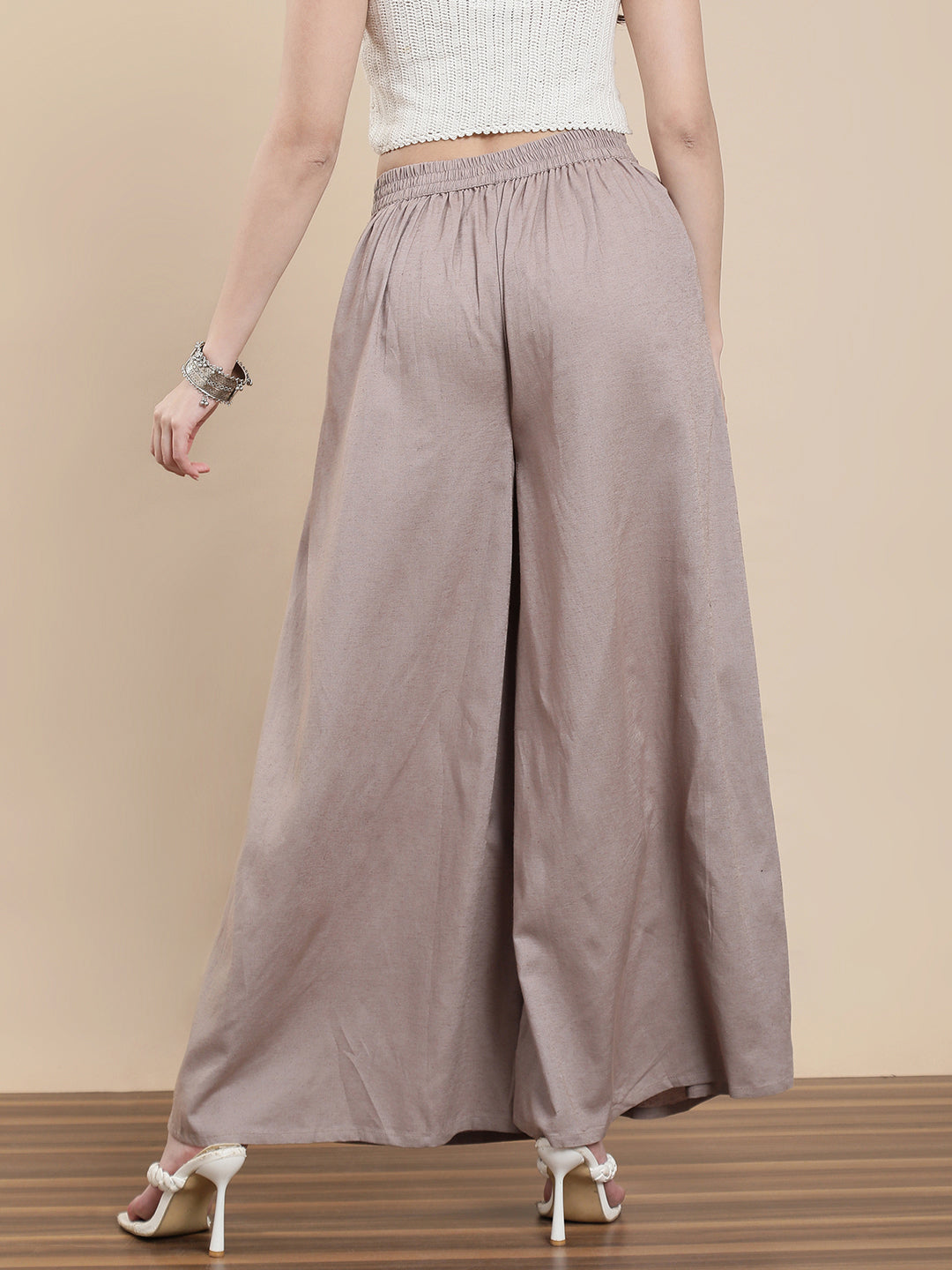 De Moza Women Casual Palazzo Taupe
