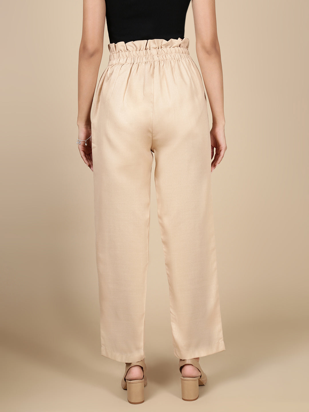 Paper Bag Pant-Dark Beige