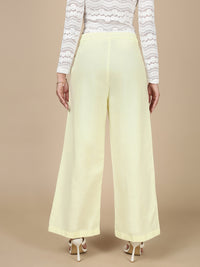 Wide Leg Bell Bottom Pant-Light Yellow