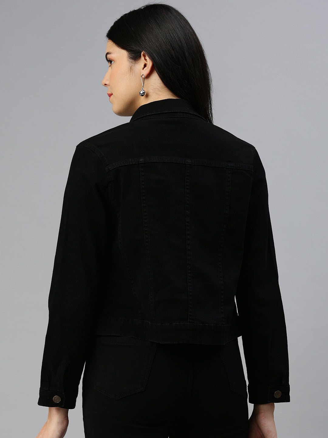 De Moza Women Denim Jacket Black