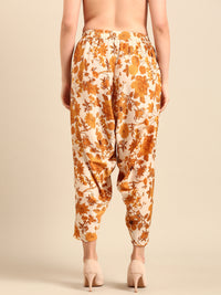 Harem Pant Floral Print-Yellow - De Moza