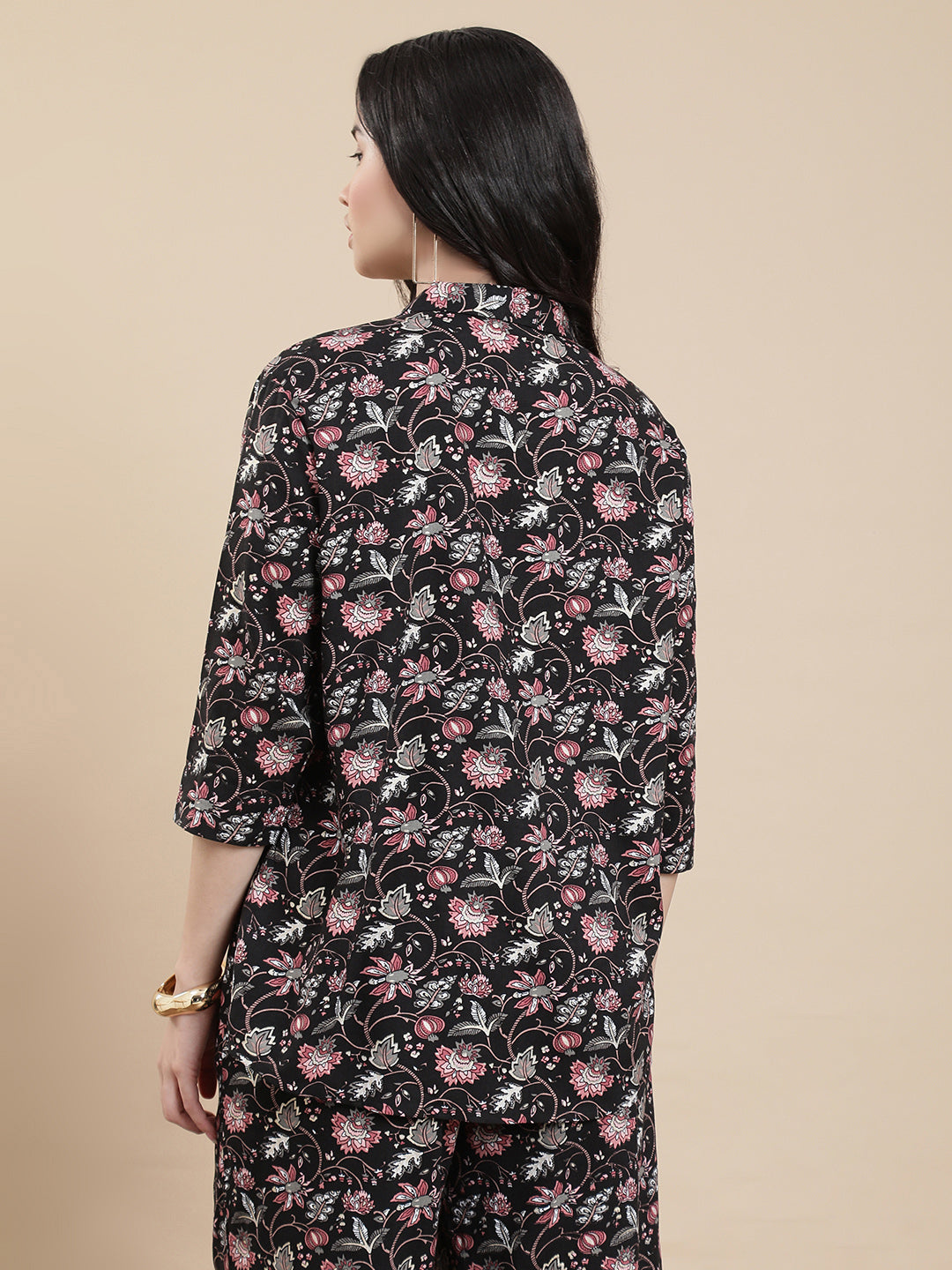 De Moza Women Co-ords with Pack of Top & Palazzo Black