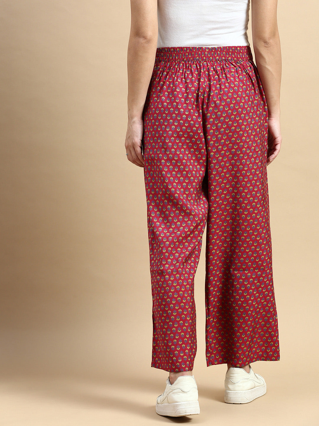 Palazzo All Over Print-Wine - De Moza