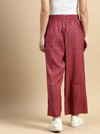 Palazzo All Over Print-Wine - De Moza