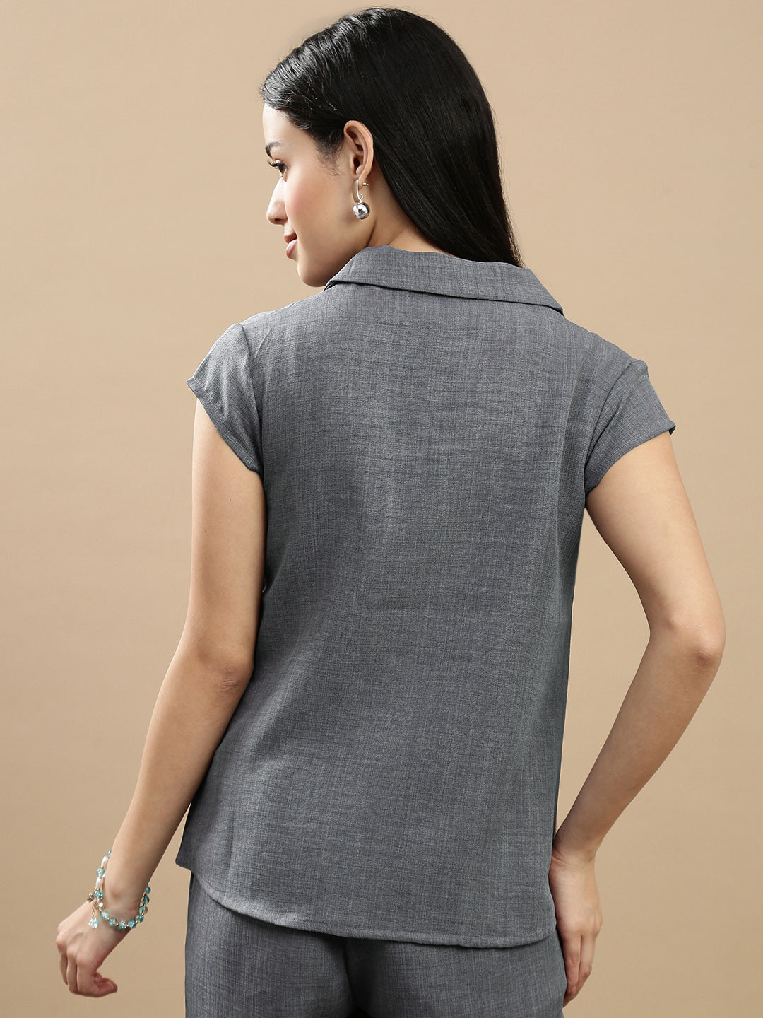 De Moza Women Casual Top Steel Grey