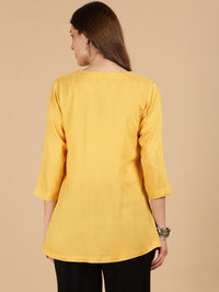 De Moza Women Woven Viscose loosed Fit Top Gold - De Moza