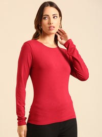T-Shirt Long Sleeve-Wine - De Moza