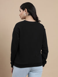 De Moza Women Casual Sweat Shirt Black
