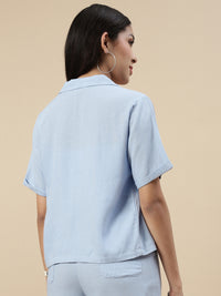 Co-Ord Set(Casual Top & Carpenter Pant)-Jeans Blue
