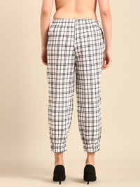 Harem Pant Checked-White - De Moza