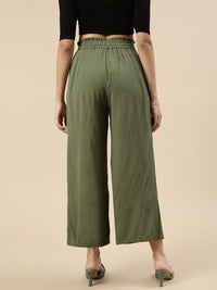 Flared Palazzo-Olive