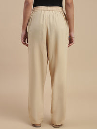 De Moza Women's Officewear Co-ords (Straight Pant & Tunic Top) Light Beige - De Moza