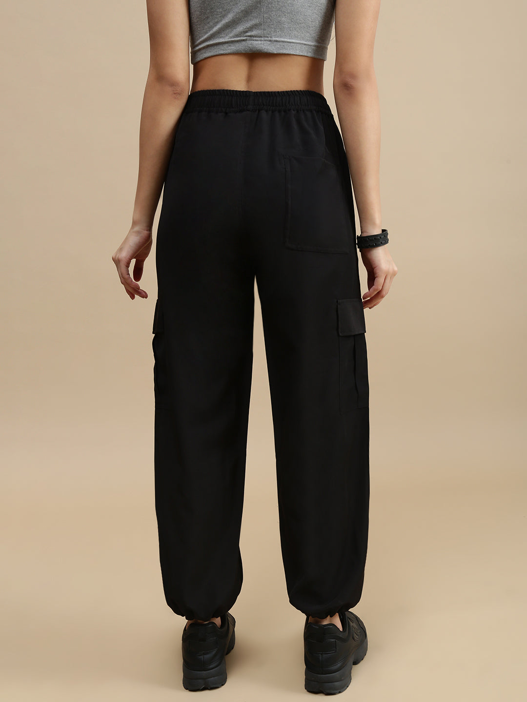 De Moza Women Casual Pants Black