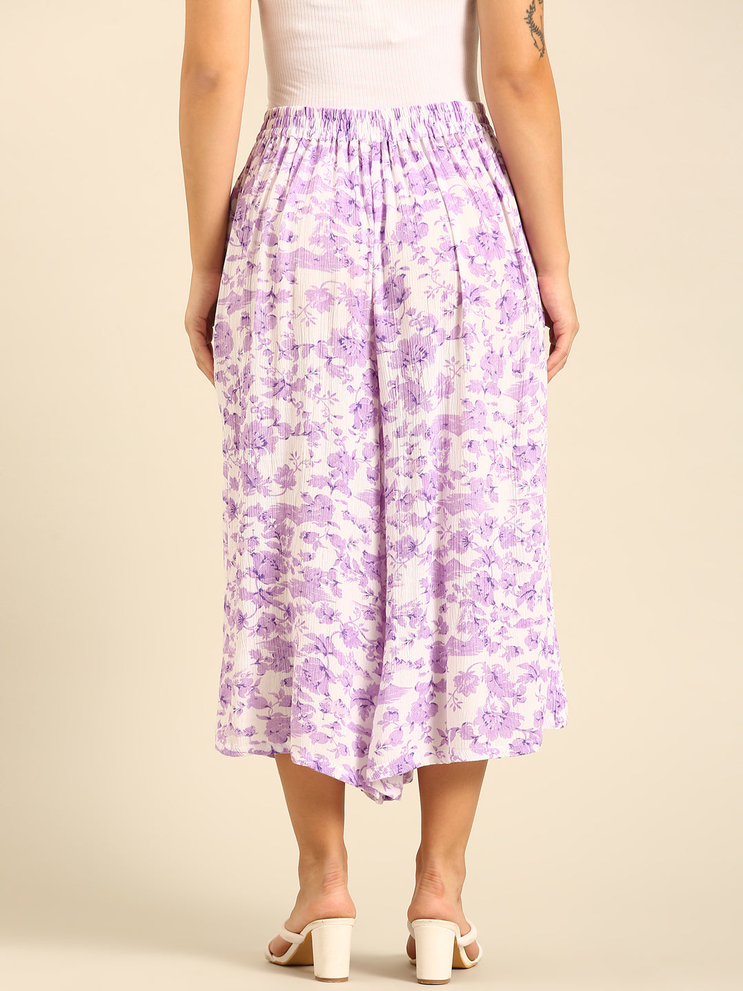 Printed Culottes-Lilac - De Moza