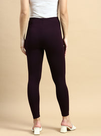 Ankle Length Leggings Viscose-Deep Purple - De Moza