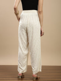 De Moza Women Festive Palazzo Offwhite - De Moza