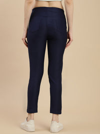 De Moza Women's Casual Jegging Navy Blue - De Moza