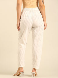 Printed Straight Pant-Offwhite - De Moza