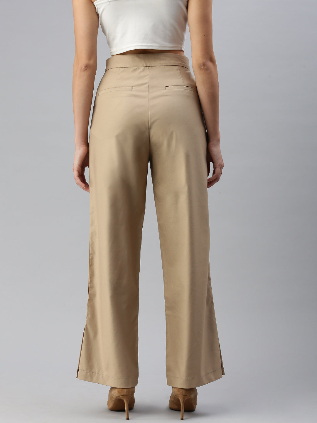 De Moza Women Formal Pants Beige