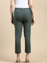 Straight Pant AOP-Green - De Moza