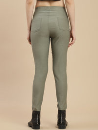 De Moza Women's Casual Jegging Olive Green