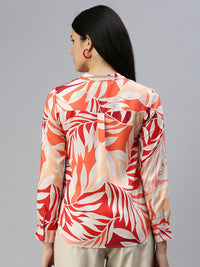 De Moza Women Printed Shirt Orange - De Moza