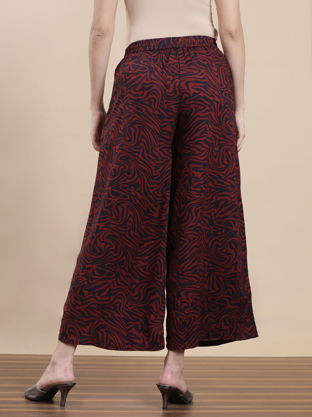 De Moza Women Co-ords with Pack of Palazzo & Top Maroon