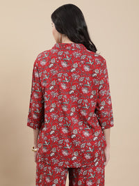 De Moza Women Co-ords with Pack of Top & Palazzo Maroon