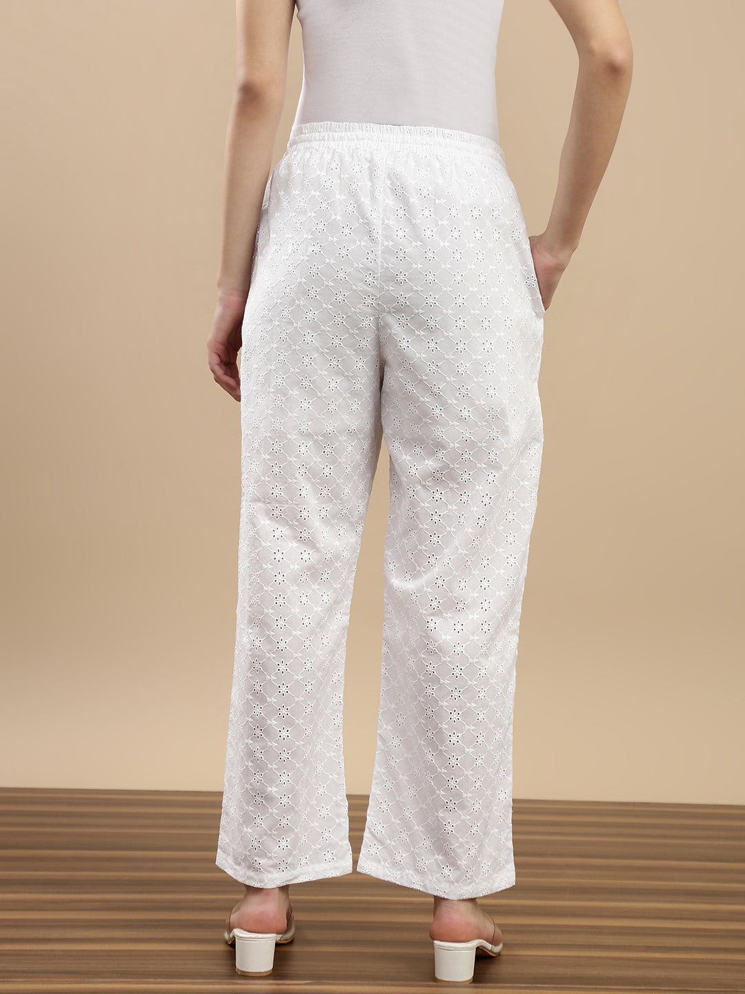 De Moza Women Casual Palazzo White
