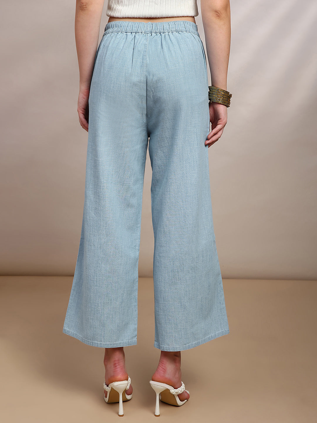 De Moza Women Casual Pants Ice Blue - De Moza