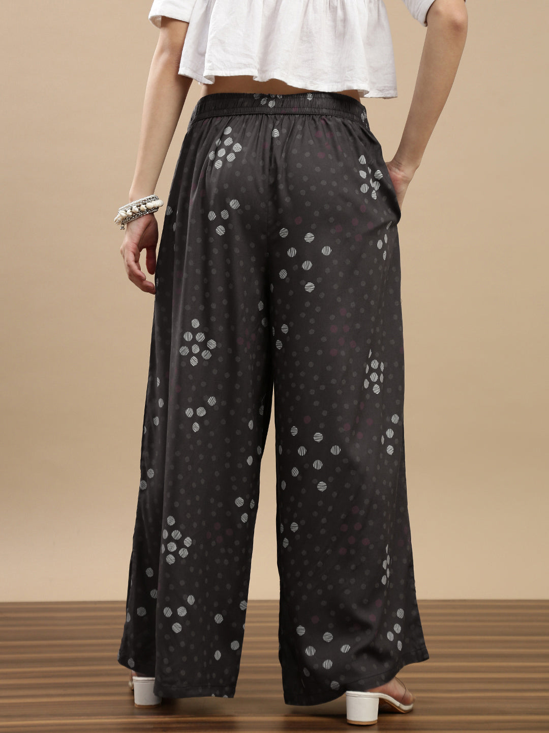 De Moza Women Casual Palazzo Dark Grey - De Moza