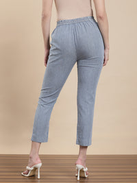 De Moza Women Casual Pants Mid Blue