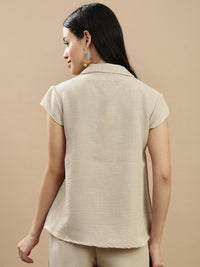 Co-ord Set (Top & Palazzo) - Light Beige