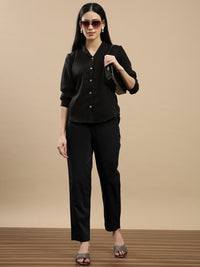 De Moza Women Casual Pants Black