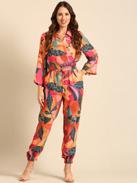 Co-Ord Set (Casual Top & Jogger)-Multi - De Moza