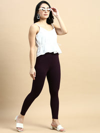 Ankle Length Leggings Viscose-Deep Purple - De Moza