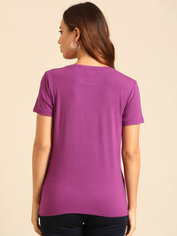 T-Shirt Regular Sleeve-Light Purple - De Moza