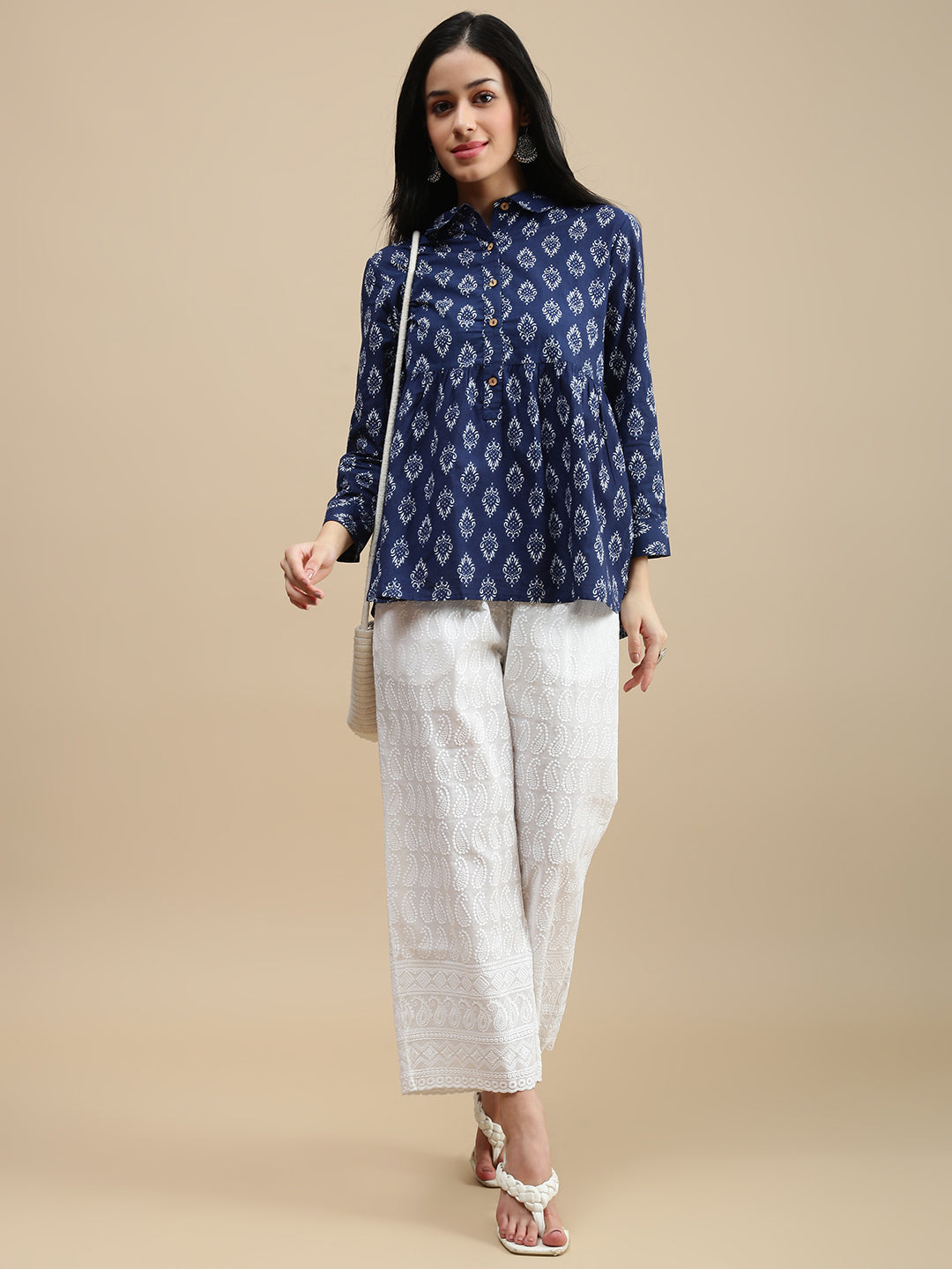 De Moza Women Casual Top Indigo