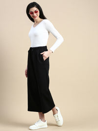 Wide Leg Straight Pant-Black - De Moza