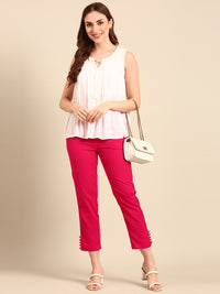 Cigarette Pants-Fuchsia - De Moza
